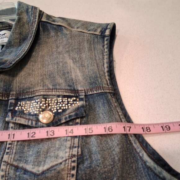 Back In The Saddle Blue Denim Vest Women's Size 2X - Picture 10 of 16